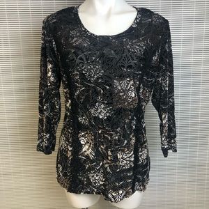 Velvet Lace Patterned Detail Roz & Ali Top